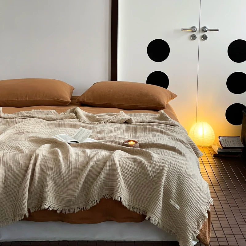 Natural cotton blanket