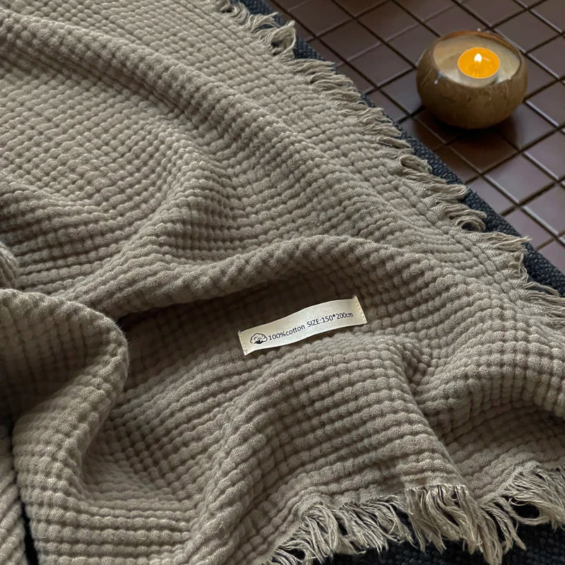 Natural cotton blanket