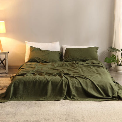 Linen bed sheets