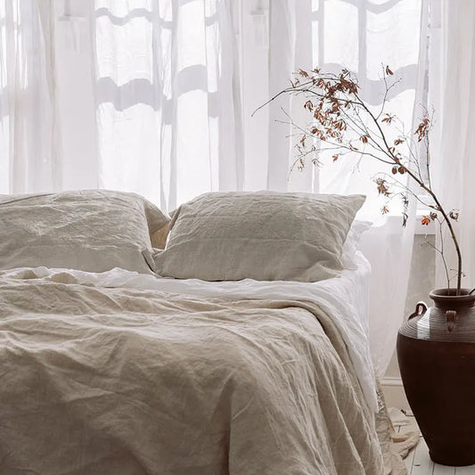 Linen bed sheets