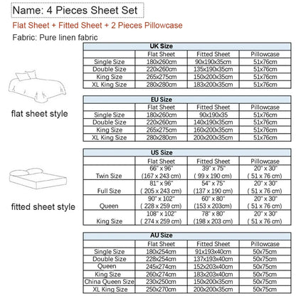 Linen bed sheets