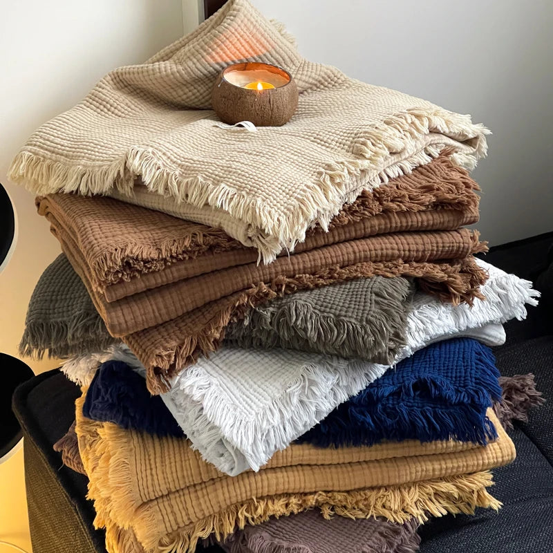Natural cotton blanket